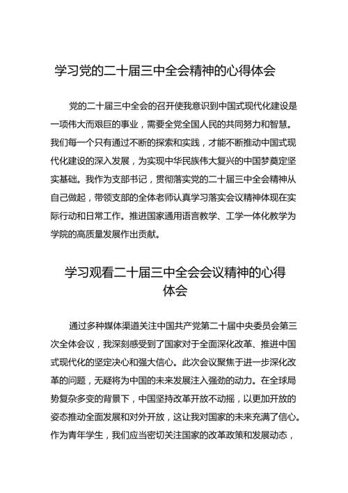 学习二十三中全会心得感悟发言材料二十篇.docx