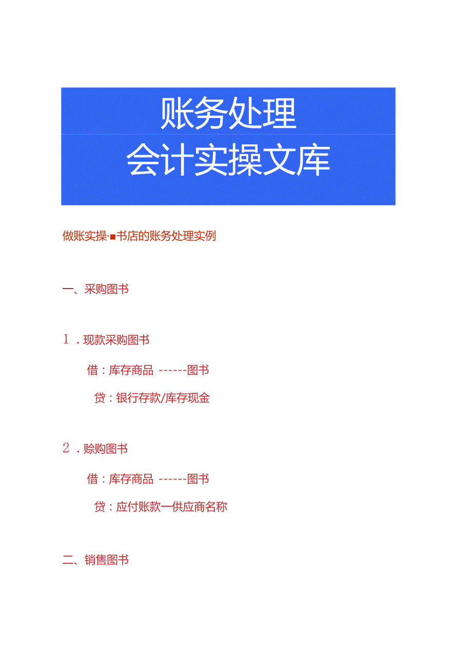 做账实操书店的账务处理实例.docx_第1页