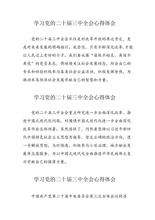 2024年学习党的二十三中全会个人心得体会 （汇编11份）.docx
