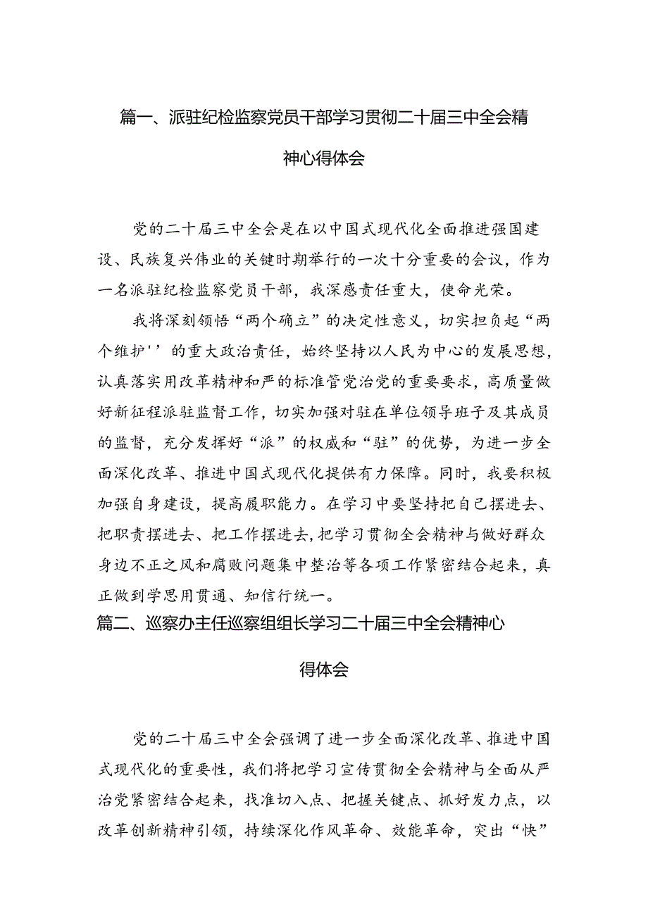 派驻纪检监察党员干部学习贯彻二十三中全会精神心得体会7篇（详细版）.docx_第2页