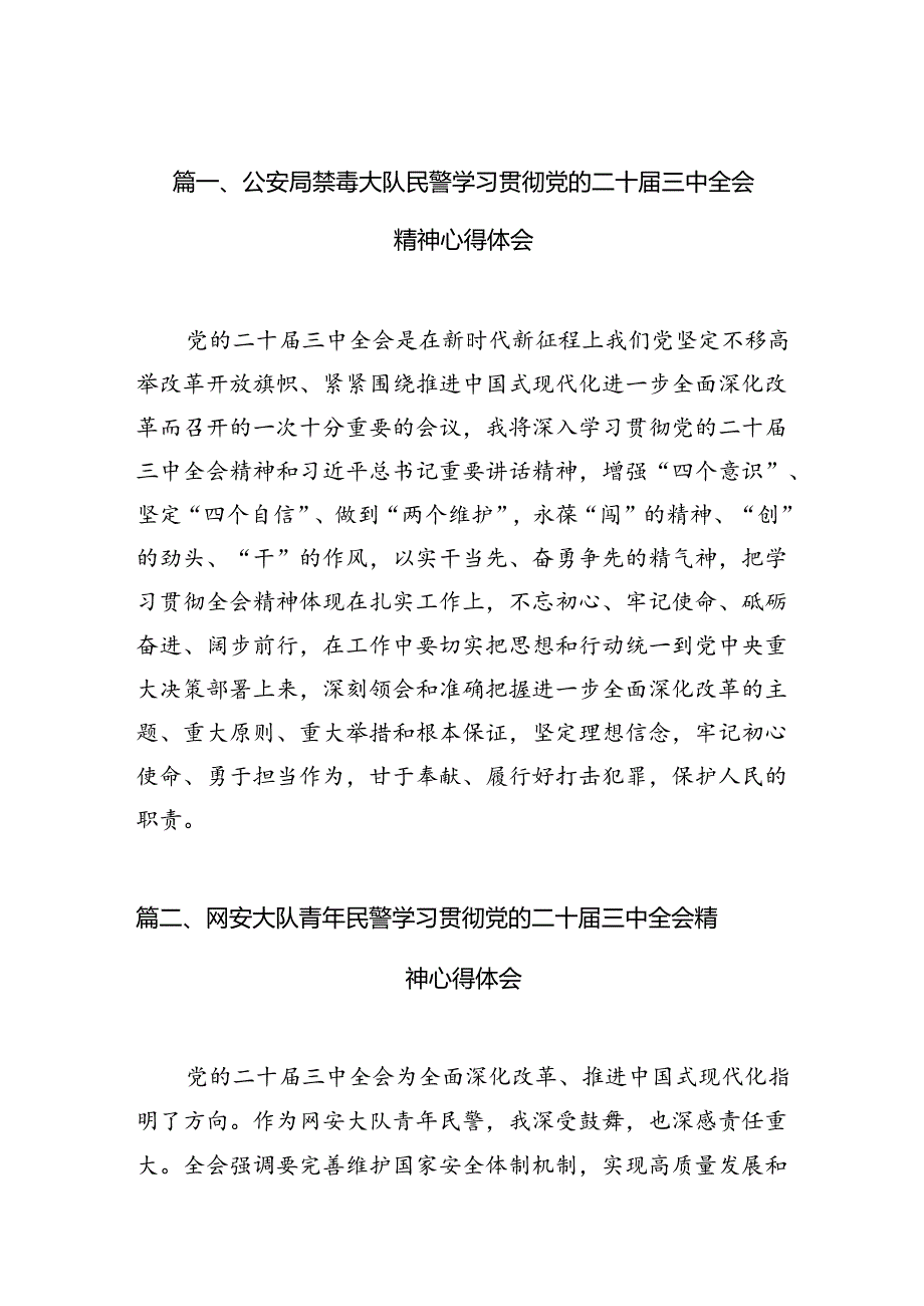 公安局禁毒大队民警学习贯彻党的二十三中全会精神心得体会10篇（详细版）.docx_第2页