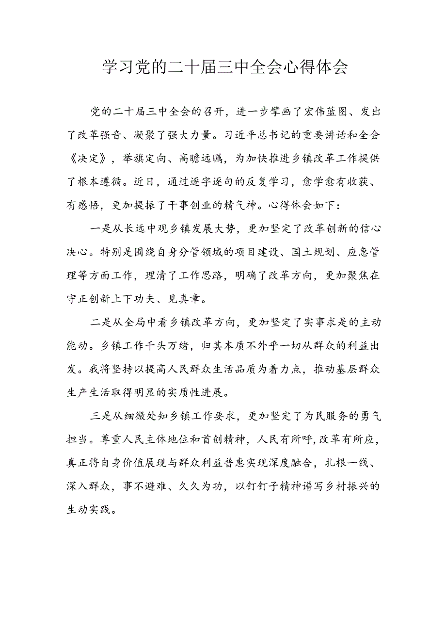 学习2024年学习党的二十三中全会个人心得感悟 （4份）64.docx_第1页