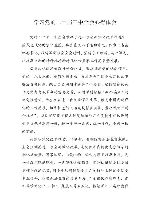 学习2024年学习党的二十三中全会个人心得感悟 （3份）79.docx