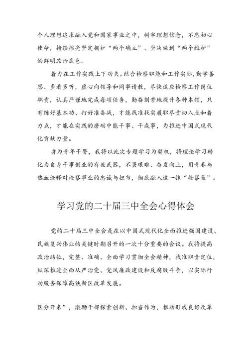学习2024年学习党的二十三中全会个人心得体会 （合计15份）.docx