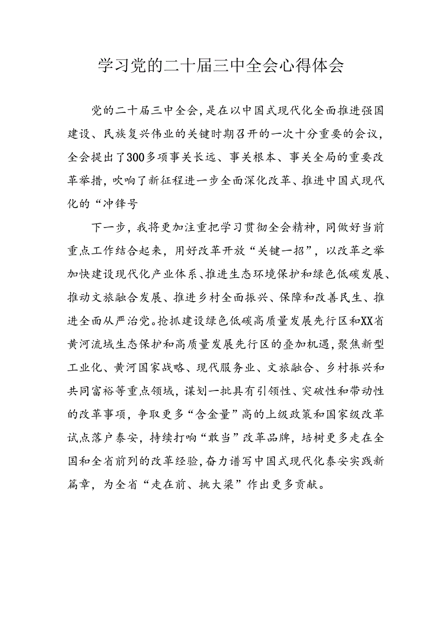 学习2024年学习党的二十三中全会个人心得体会 （合计4份）.docx_第1页