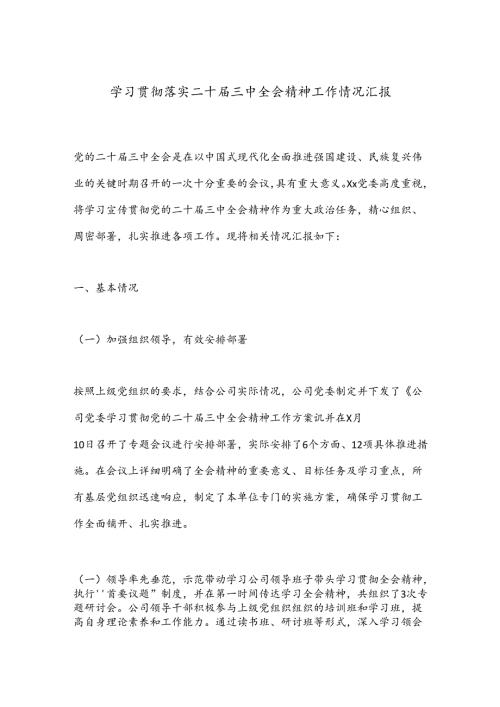 学习贯彻落实二十三中全会精神工作情况汇报.docx
