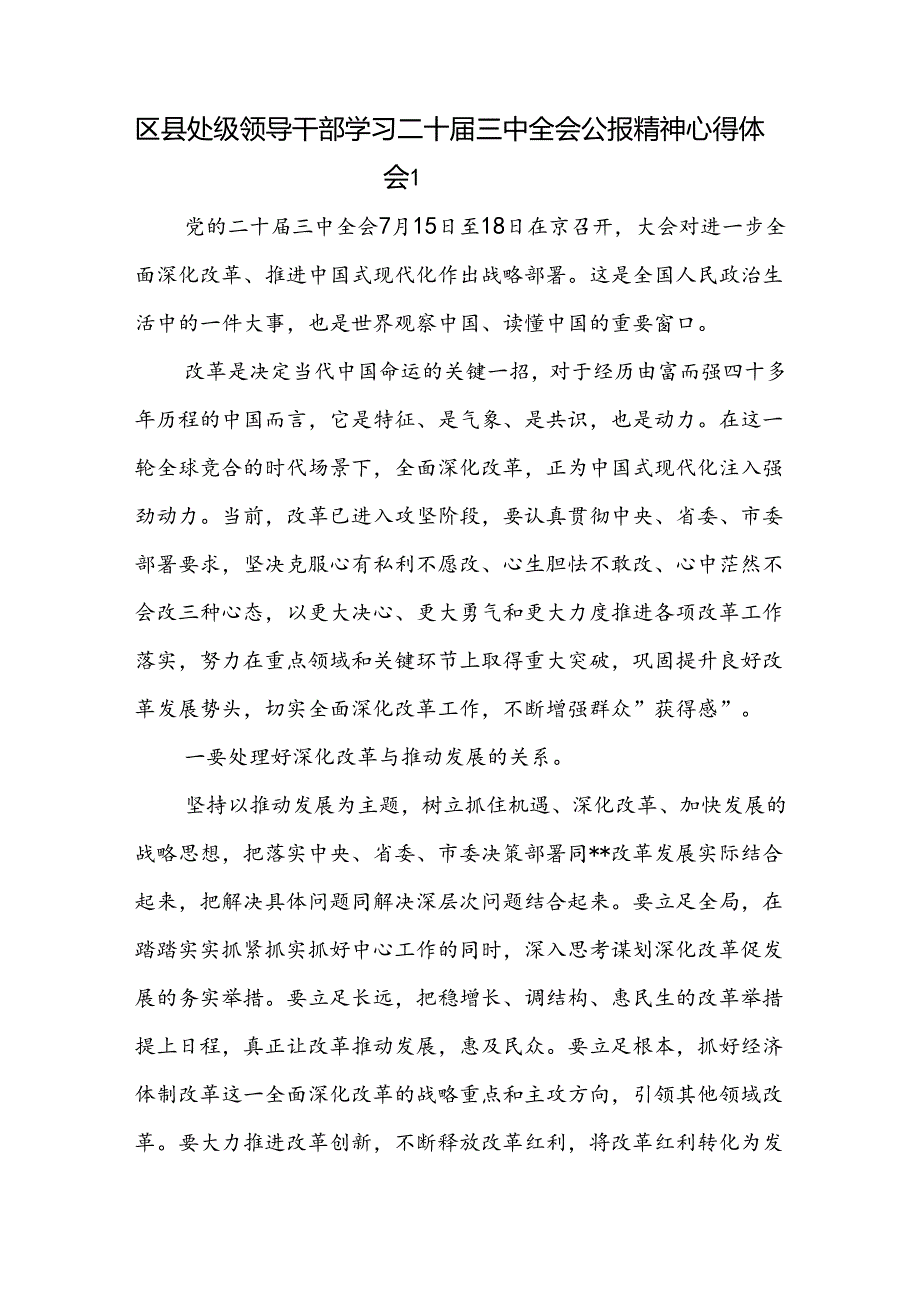 区县处级领导干部学习二十三中全会公报精神心得体会研讨发言2篇.docx_第2页