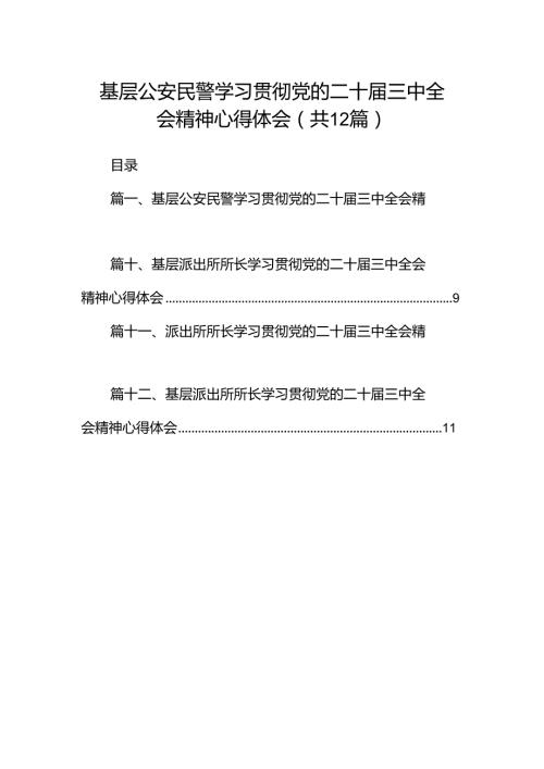 基层公安民警学习贯彻党的二十三中全会精神心得体会(12篇集合).docx