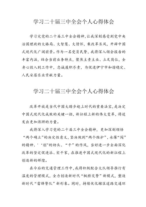 2024年学习《二十三中全会》个人心得体会 （合计12份）.docx