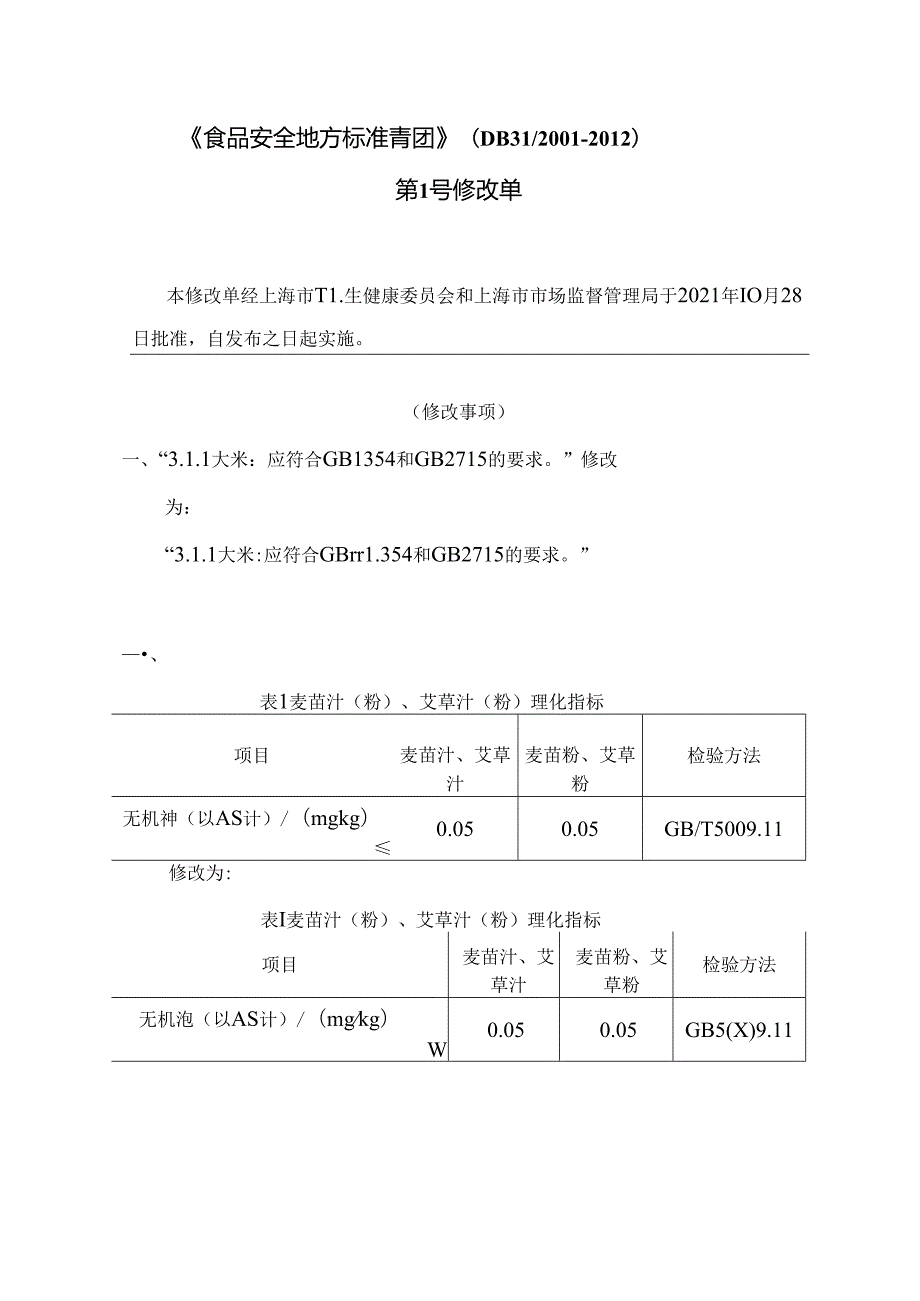 DB31 2001 第1号修改单.docx_第1页