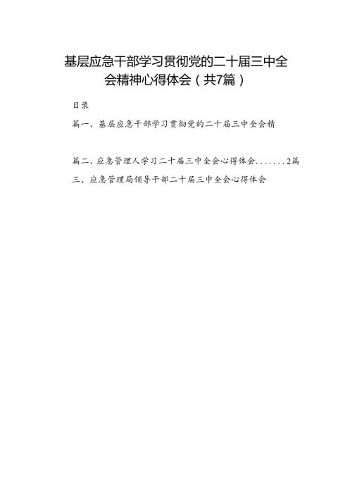 基层应急干部学习贯彻党的二十三中全会精神心得体会（共7篇）.docx