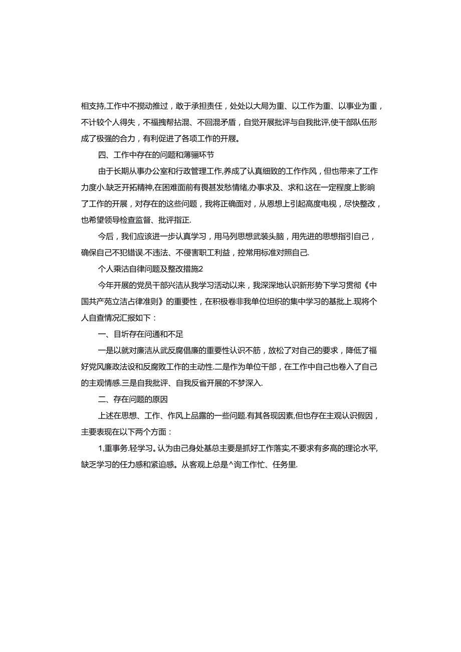 个人廉洁自律问题及整改措施.docx_第3页