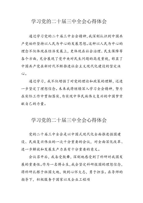 2024年学习党的二十三中全会心得体会 （16份）.docx
