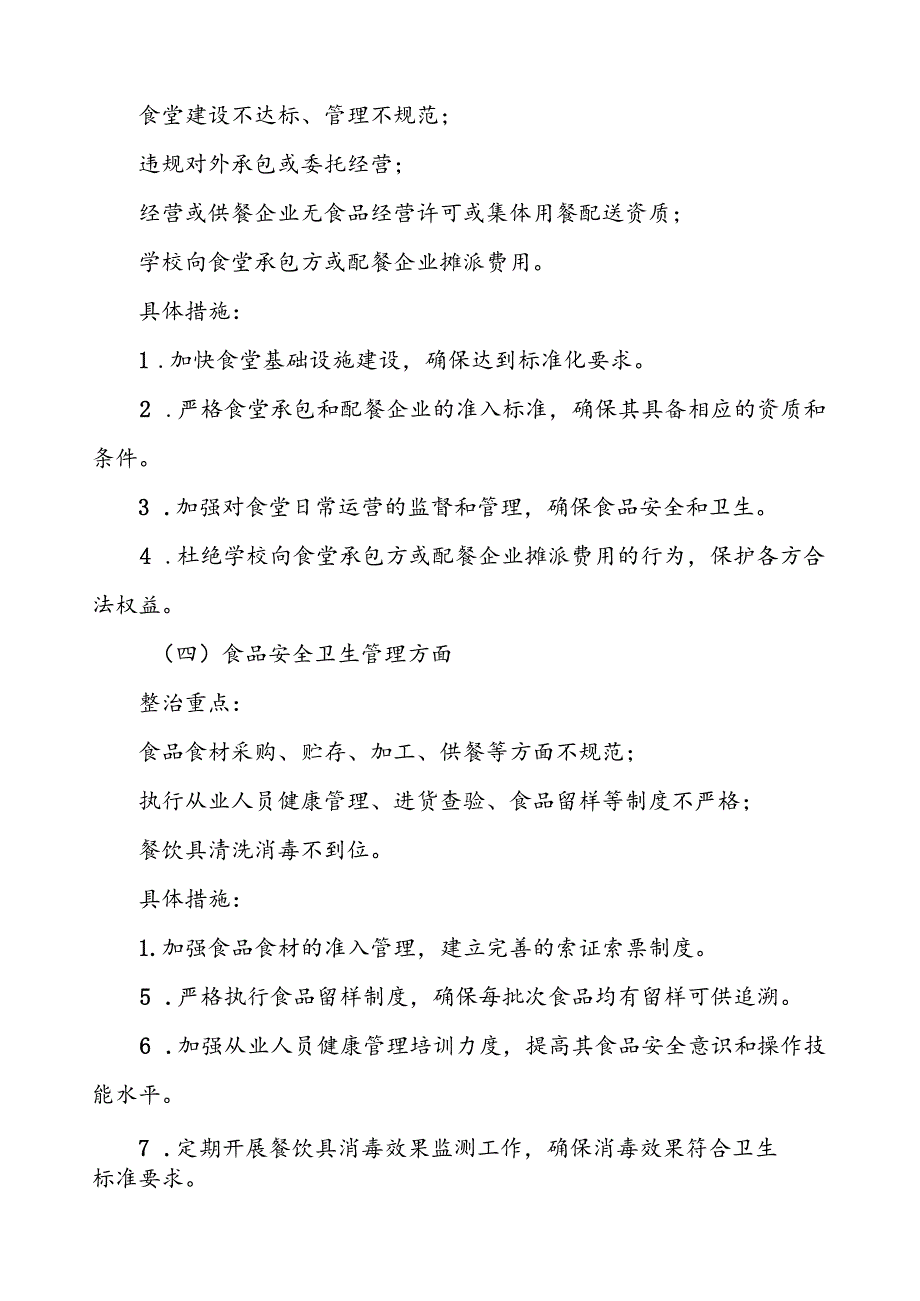 2024年学校校园食品安全与膳食经费管理突出问题专项整治工作方案(9篇).docx_第3页