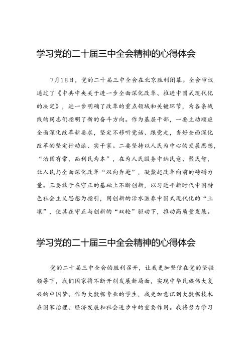 党员学习贯彻党的二十三中全会精神心得体会精品33篇.docx