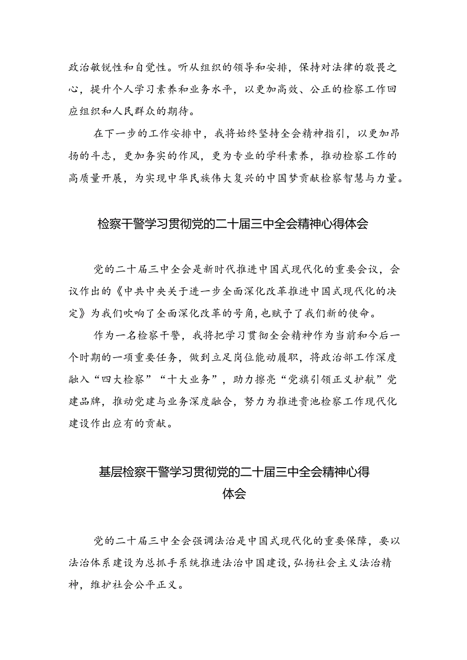 检察官助理学习党的二十三中全会精神心得体会研讨发言四篇（最新版）.docx_第2页