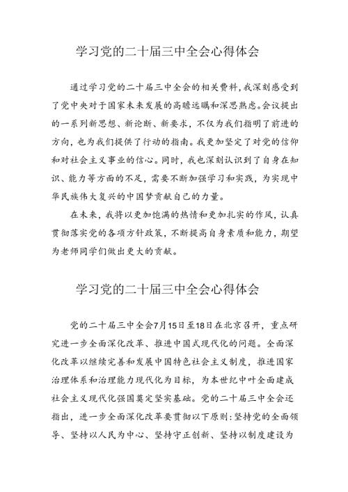 学习2024年党的二十三中全会心得体会 （11份）93.docx