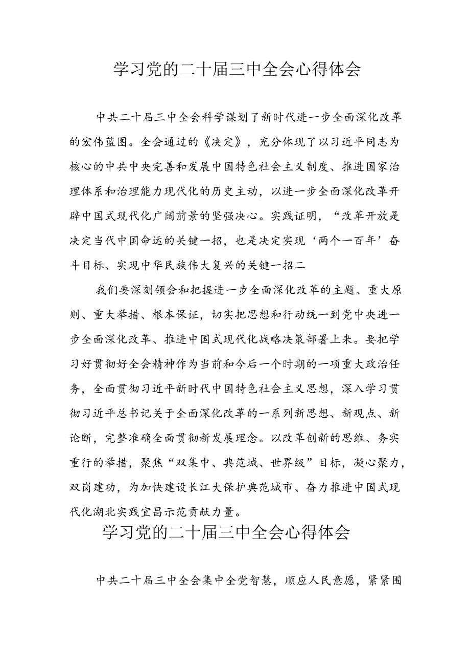 学习2024年党的二十三中全会心得体会 （10份）61.docx_第1页