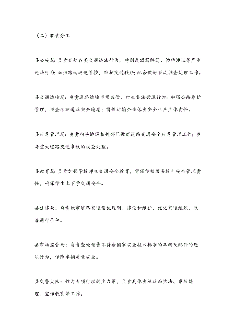 X县交通执法大队关于开展道路交通安全专项整治行动工作方案.docx_第3页