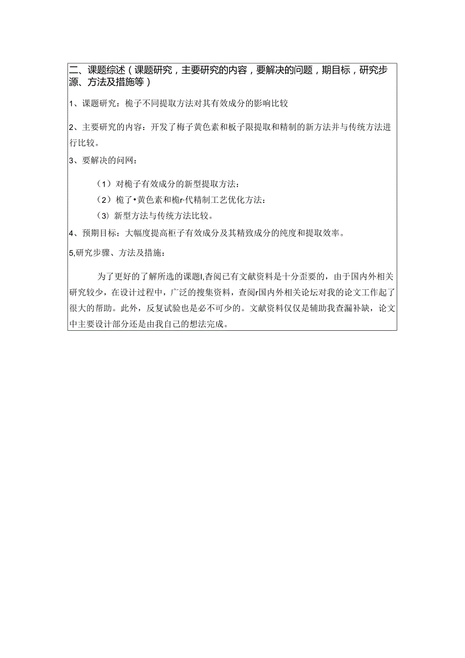 《栀子不同提取方法对其有效成分的影响比较》开题报告.docx_第2页