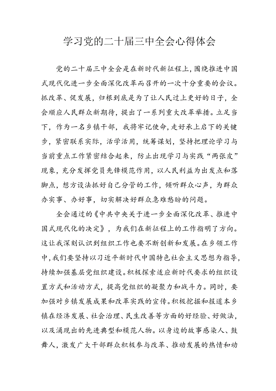 2024年学习学习党的二十三中全会个人心得感悟 汇编7份.docx_第1页