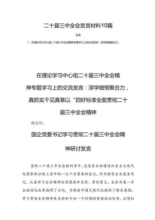 二十三中全会发言材料10篇.docx