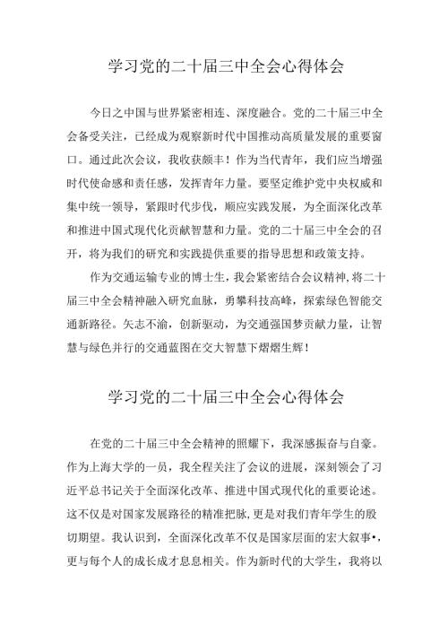 学习2024年党的二十三中全会心得体会 （11份）96.docx