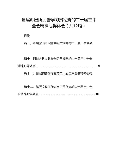 基层派出所民警学习贯彻党的二十三中全会精神心得体会范文12篇专题资料.docx