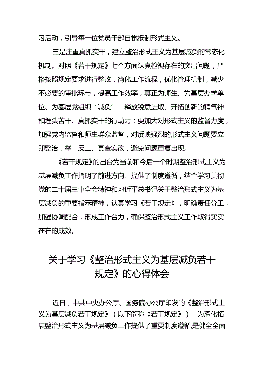 2024学习《整治形式主义为基层减负若干规定》心得体会四篇.docx_第2页