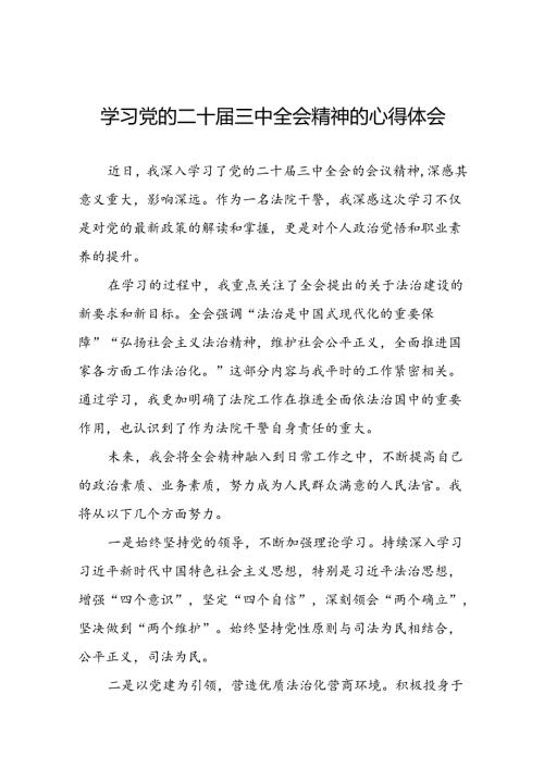 学习贯彻党的二十三中全会精神的心得体会简短交流发言材料合辑28篇.docx