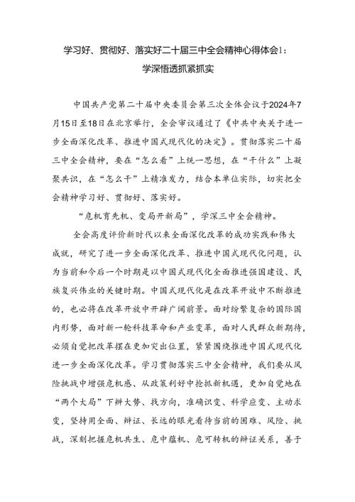 学习好、贯彻好、落实好“怎么看、干什么、怎么办”学习党的二十三中全会精神心得体会3篇.docx