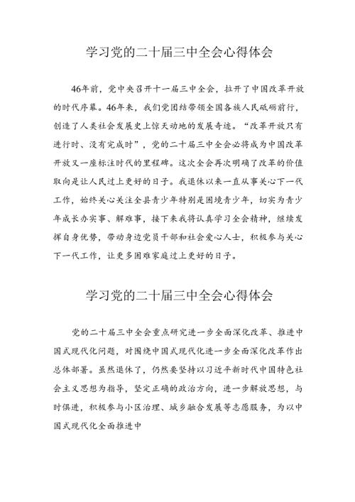 学习2024年党的二十三中全会个人心得体会 合计10份.docx