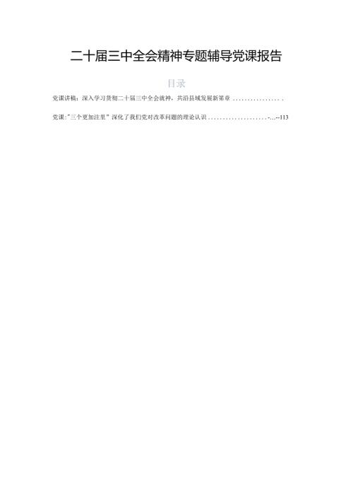 二十三中全会精神专题辅导党课报告.docx