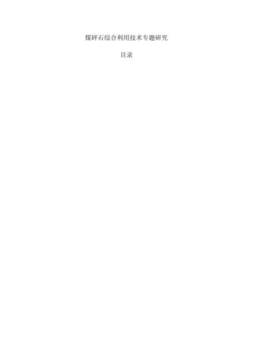 煤矸石综合利用技术专题研究.docx