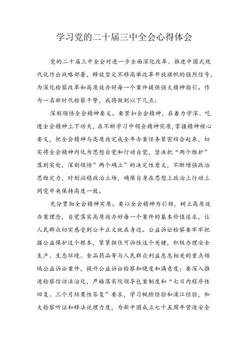 2024年学习学习党的二十三中全会个人心得体会 （合计15份）.docx