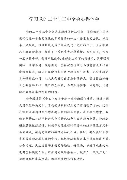 2024年学习学习党的二十三中全会个人心得体会 （9份）.docx