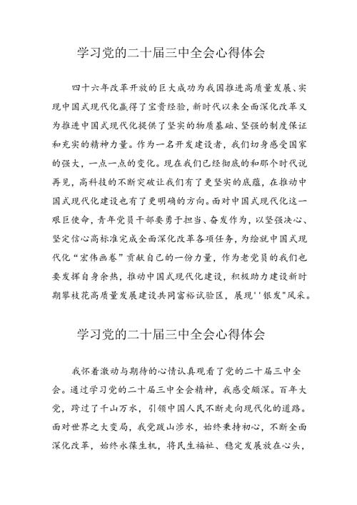 2024年学习党的二十三中全会个人心得体会 （汇编12份）.docx