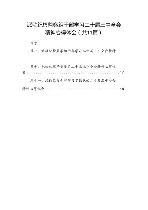 （11篇）派驻纪检监察组干部学习二十三中全会精神心得体会（详细版）.docx