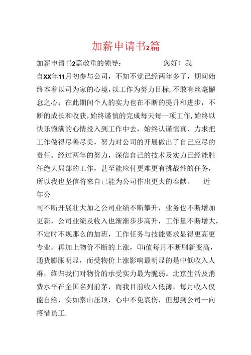 加薪申请书2篇.docx