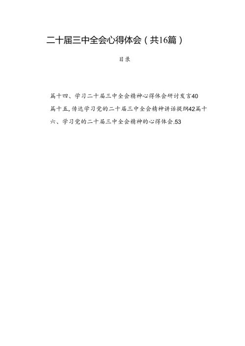 二十三中全会心得体会 （汇编16份）.docx