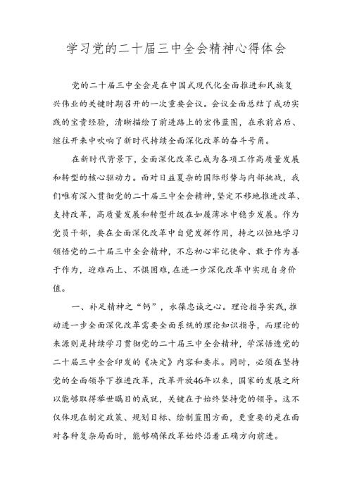 党员干部学习二十三中全会精神心得体会汇编 共五篇.docx