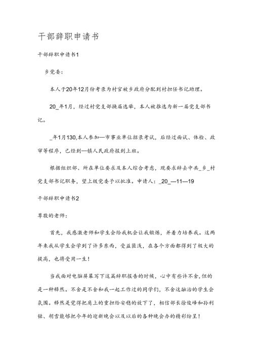 干部辞职申请书.docx