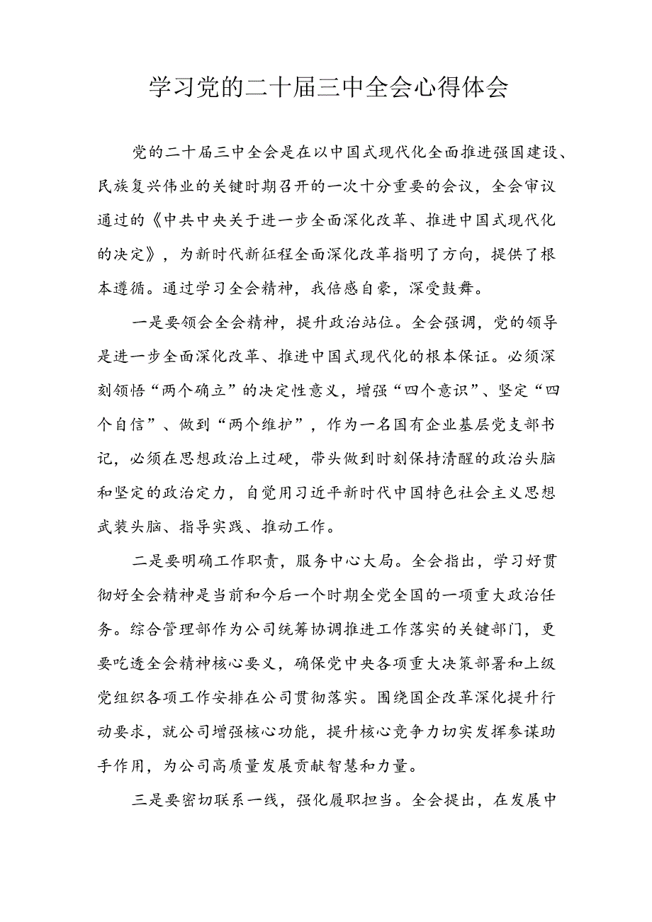 2024年学习学习党的二十三中全会个人心得体会 （汇编6份）.docx_第2页