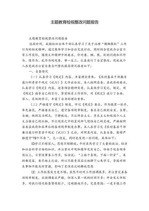 主题教育检视整改问题报告.docx