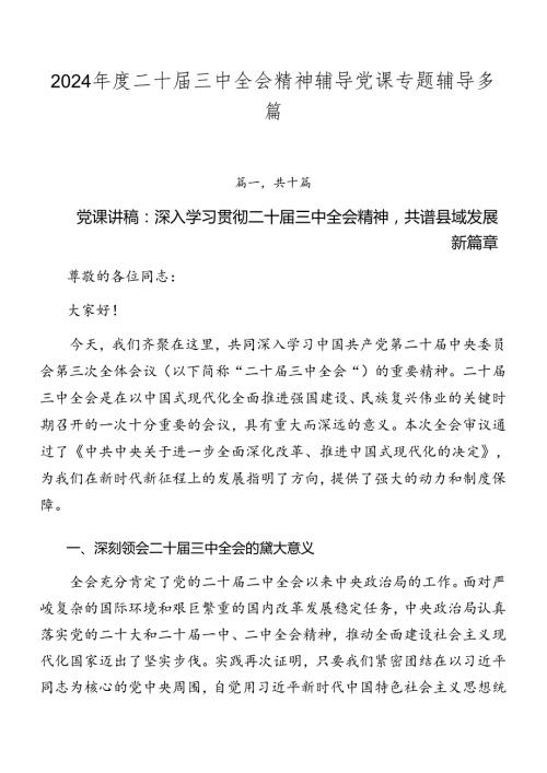 2024二十三中全会精神辅导党课专题辅导多篇.docx