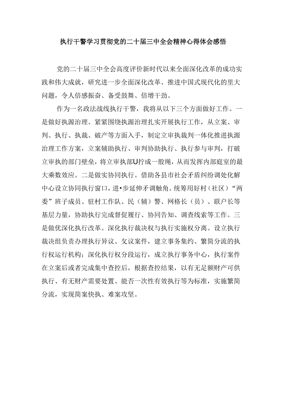 庭长学习二十三中全会精神研讨发言8篇（精选）.docx_第3页