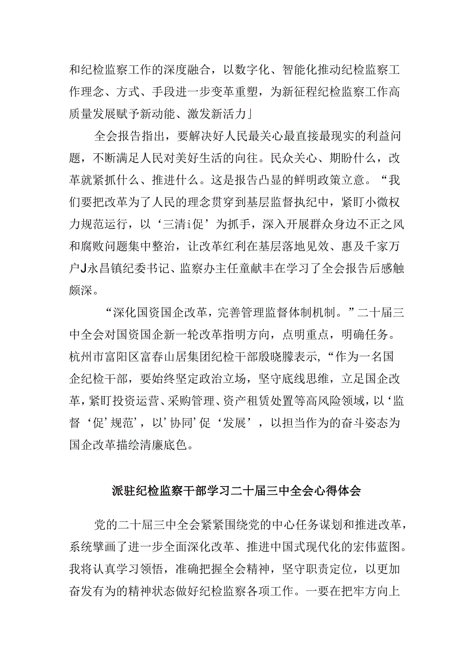 派驻纪检干部学习二十三中全会精神研讨发言8篇（精选）.docx_第3页