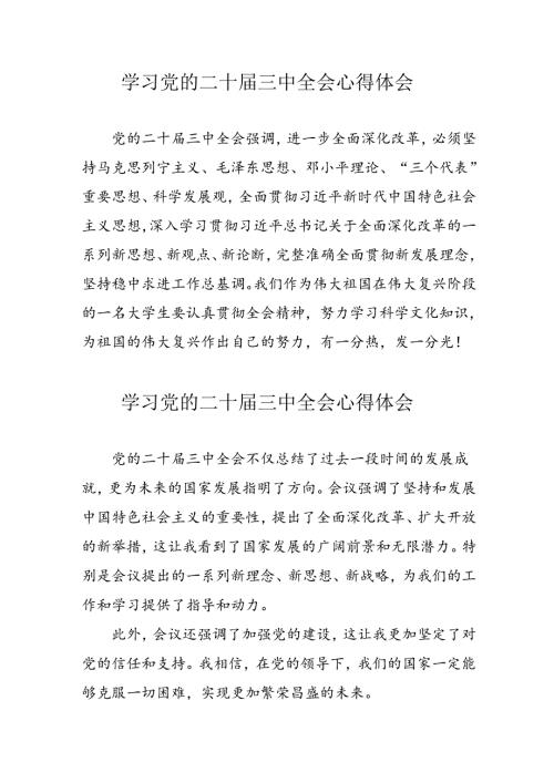 2024年学习党的二十三中全会心得体会 （汇编16份）.docx