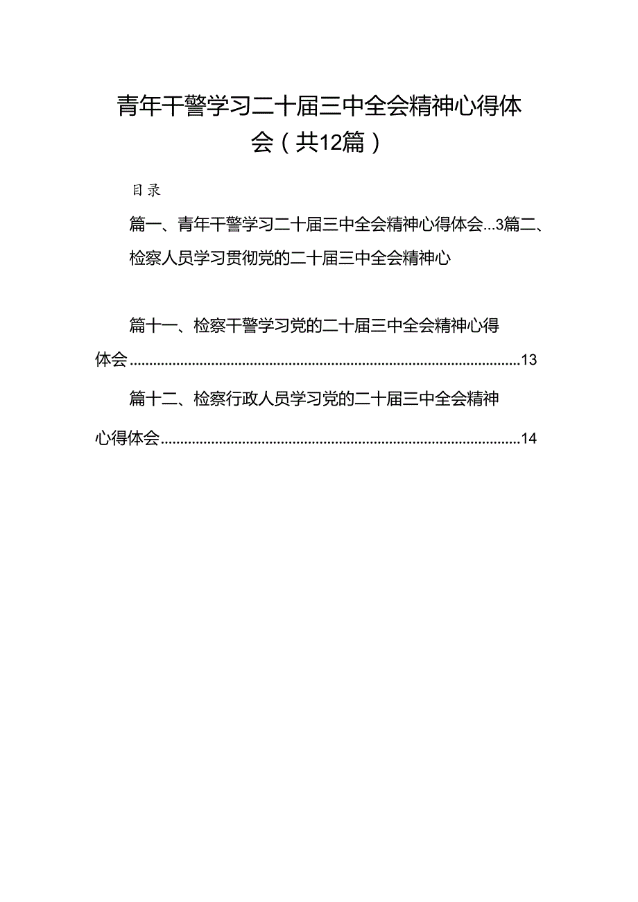 青年干警学习二十三中全会精神心得体会(12篇集合).docx_第1页