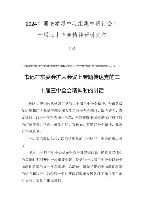 2024年理论学习中心组集中研讨会二十三中全会精神研讨发言.docx